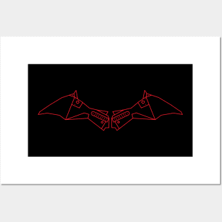 The Bat Man Logo (Red Transparent) Posters and Art